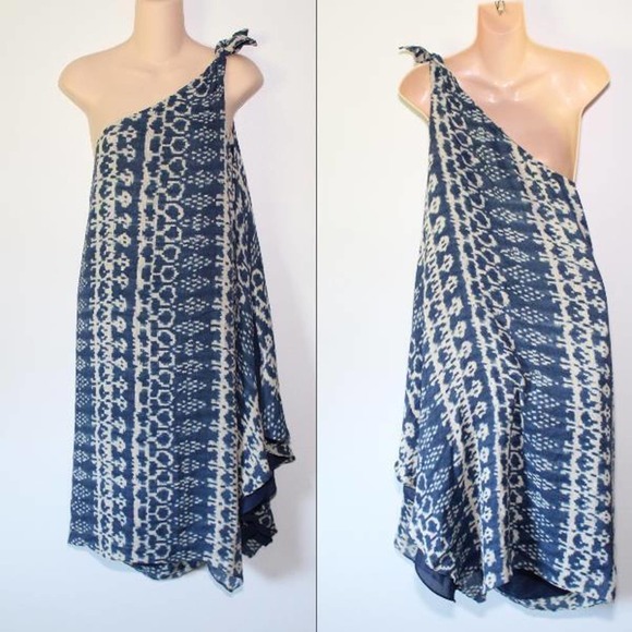 Lauren Ralph Lauren Dresses & Skirts - Lauren Ralph Lauren Silk Linen One Shoulder Resort Dress Blue Size 16 H13558